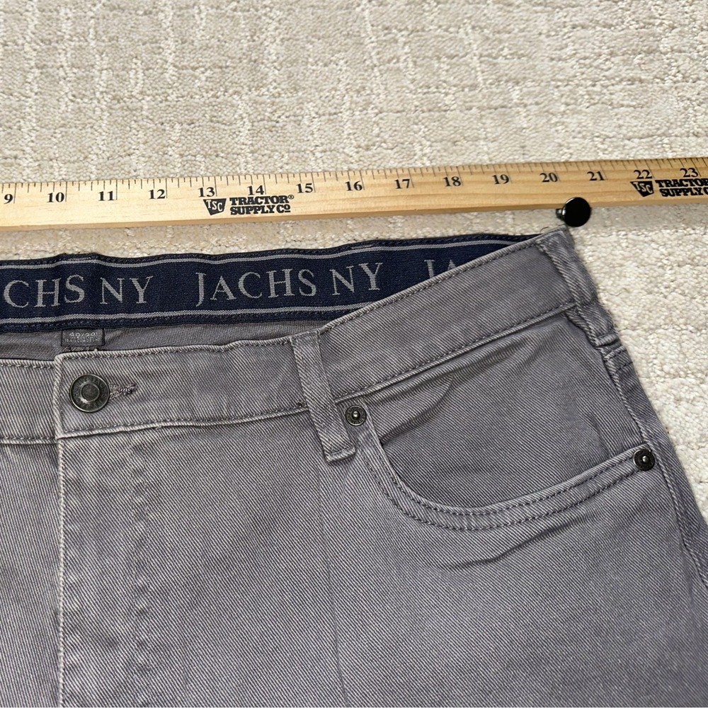 JACHS NY 5 Pocket Denim Pant Mens 40x30 Grey Straight Fit Comfort Stretch Jeans - Picture 5 of 9